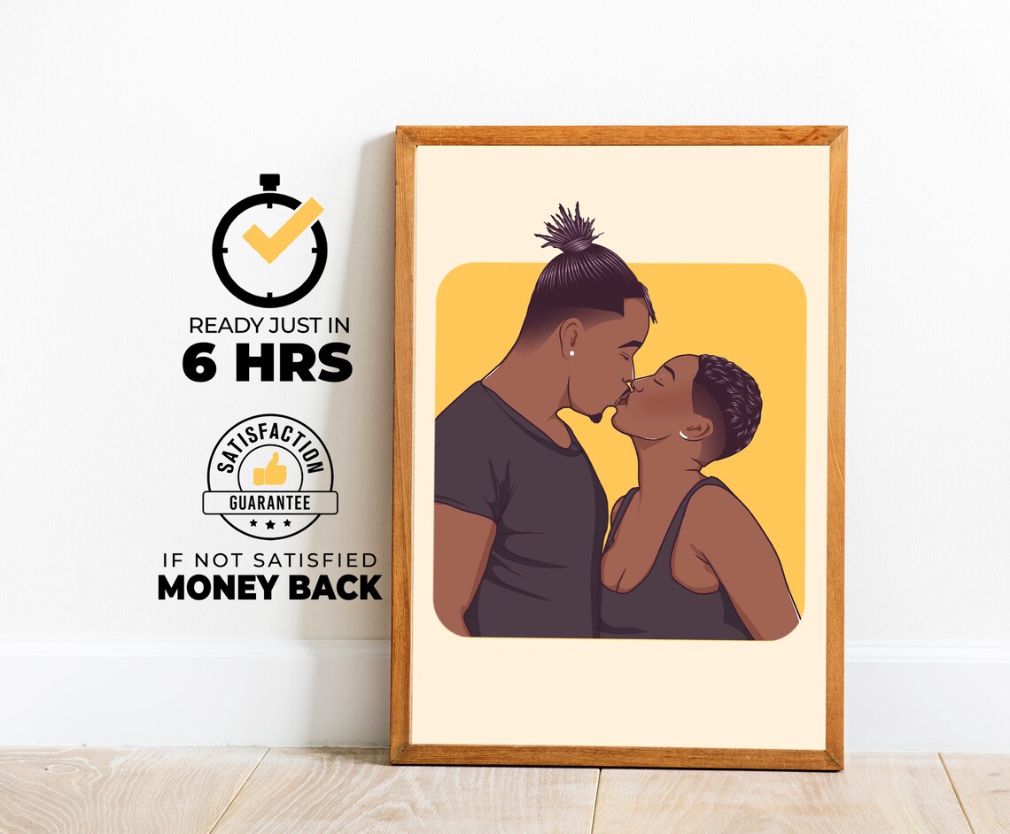 Faceless Custom Portrait Art Print, Personalized