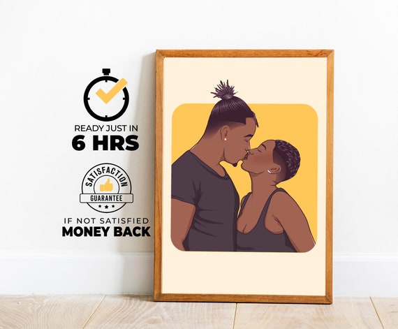 Faceless Custom Portrait Art Print, Personalized