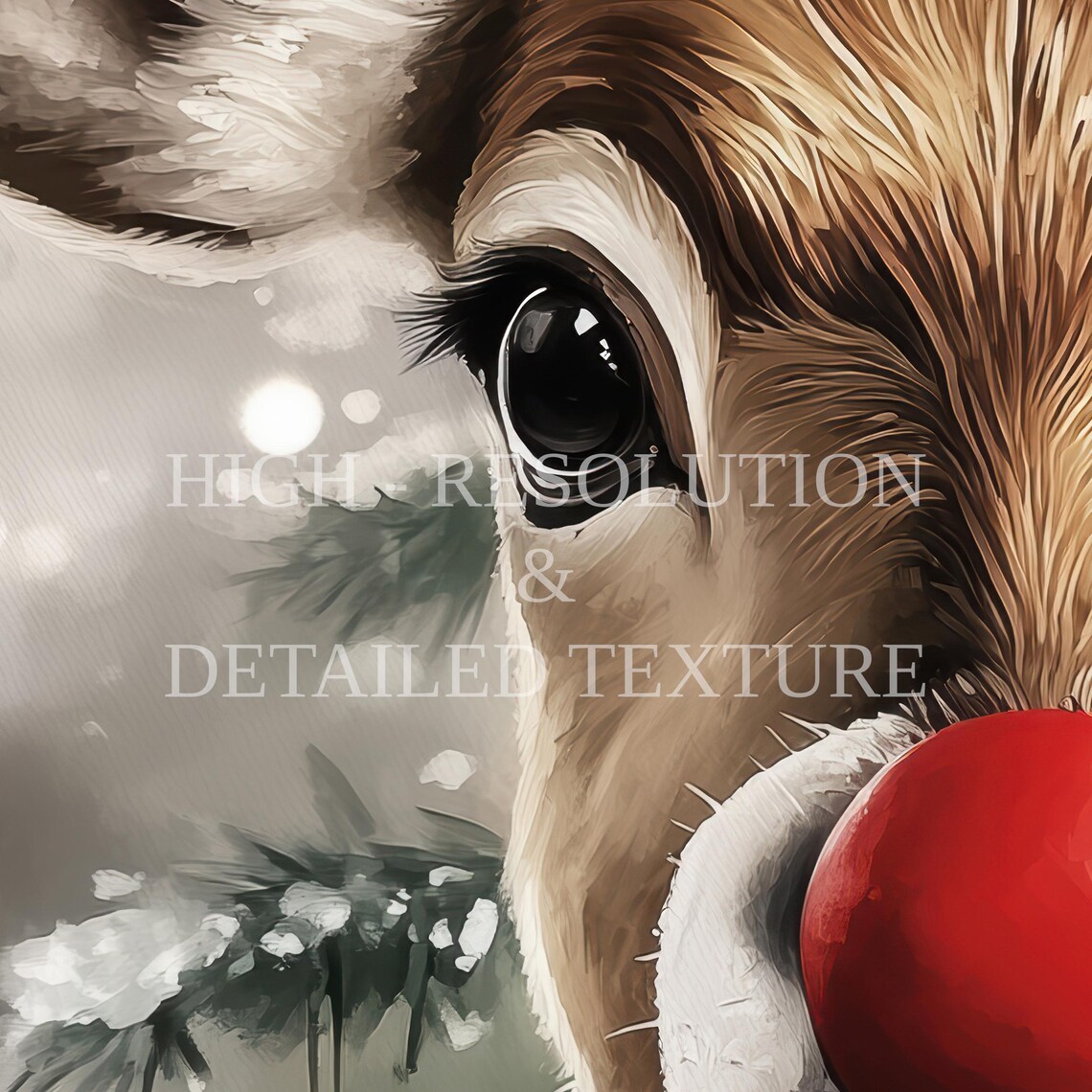 Rudolph the Red Nosed Reindeer by Decorated Christmas Tree Poster - Image 3
