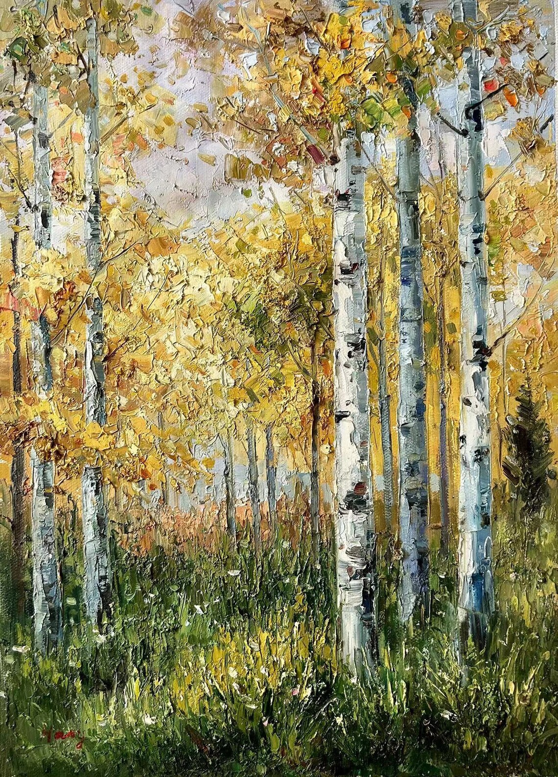 Impression Landscape Oil Painting, Boho Decor