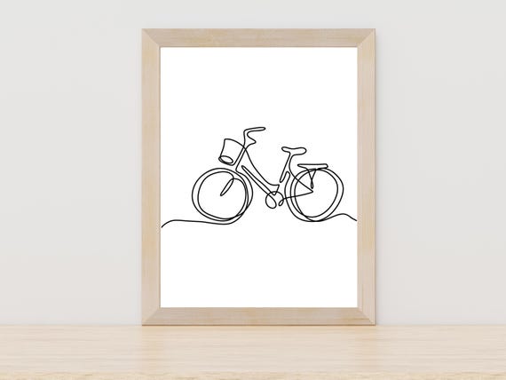 Bicycle Line Art Bike Art Print Cycling Illustration Bicycle Drawing Bike Decor Cycling Art Minimalist Bike Art Bike Lover Art Gift