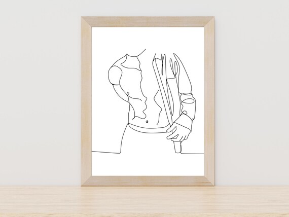 Man Taking Shirt Off Line Art Male Figure Line Art Print Shirtless Man Sketch Art Shirt Off Minimalist Print Artistic Man Silhouette Art