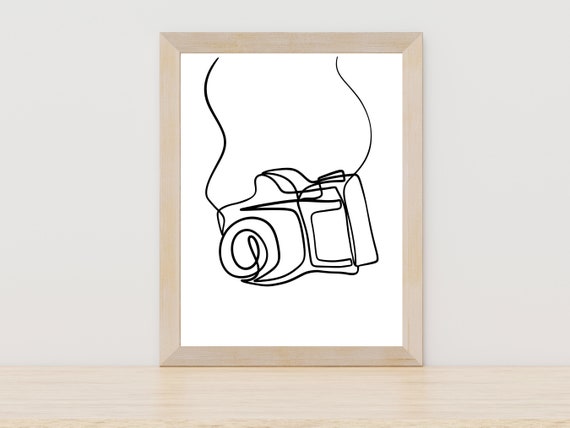 Minimalist Camera Line Art Photographer Line Art Drawing Photography Equipment Print Dslr Camera Art Photography Lover Gift Camera Art