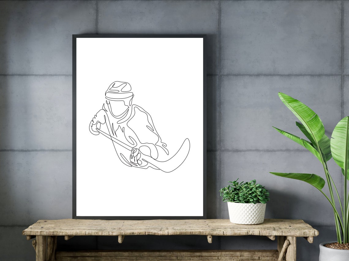 Hockey Line Art Hockey Wall Art Print Minimalist Sport Abstract Print Hockey Lover Gift Hockey Sport Print Hockey Player Art Hockey Gift Art - Image 3