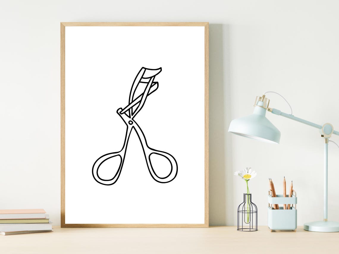 Eyelash Curler Line Art Minimalist Beauty Salon Vanity Decor Poster - Image 2