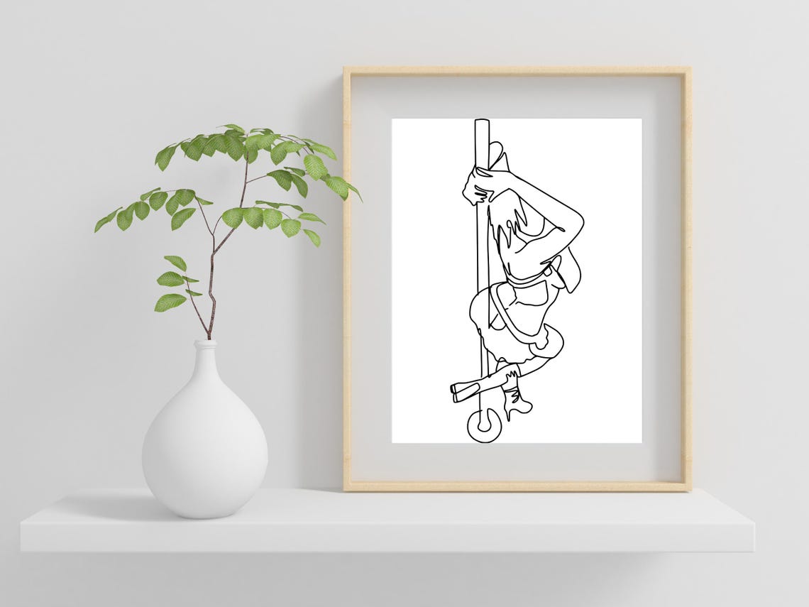 Pole Dancer Fitness Athlete Minimalist Line Art Strength Poster - Image 2