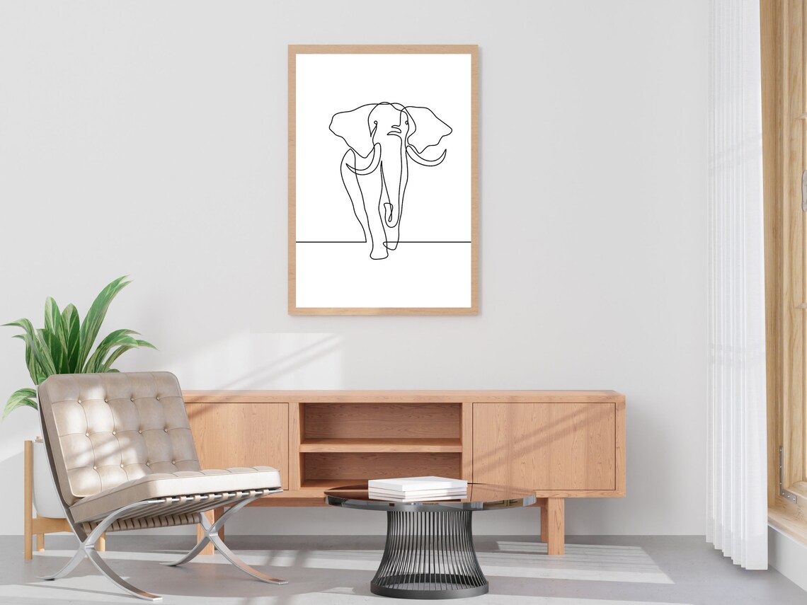 Elephant Line Art Minimalist Nursery Art Print - Image 4