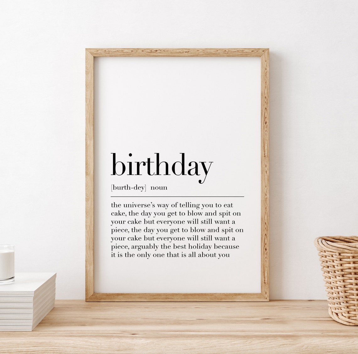 Birthday Funny Definition Poster Humorous Cake Quote for Party Decor - Image 2