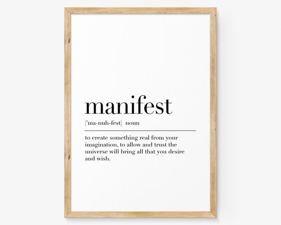 Manifest Manifest Poster Manifest Definition Manifest Wall Art Manifest Quote Manifest Aesthetic Art Manifest Gifts Home Decor