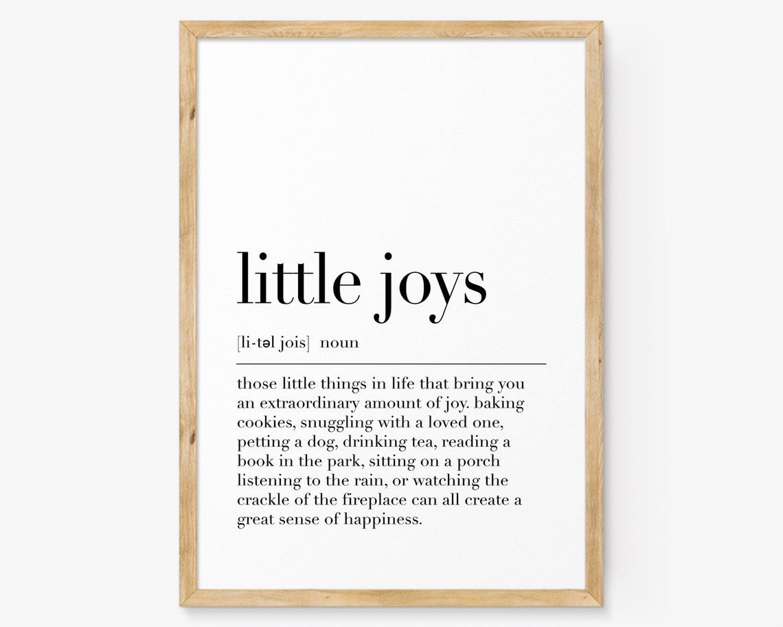 Little Joys Dictionary Definition Simple Everyday Happiness Poster