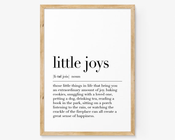 Little Joys Print Little Joys Definition Poster Little Joys Quote Wall Art Home Decor Inspirational Print Dictionary Poster