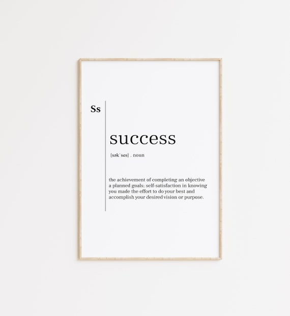 Success Success Print Success Poster Success Sign Success Quote Success Definition Dictionary Print Success Wall Art Minimalist