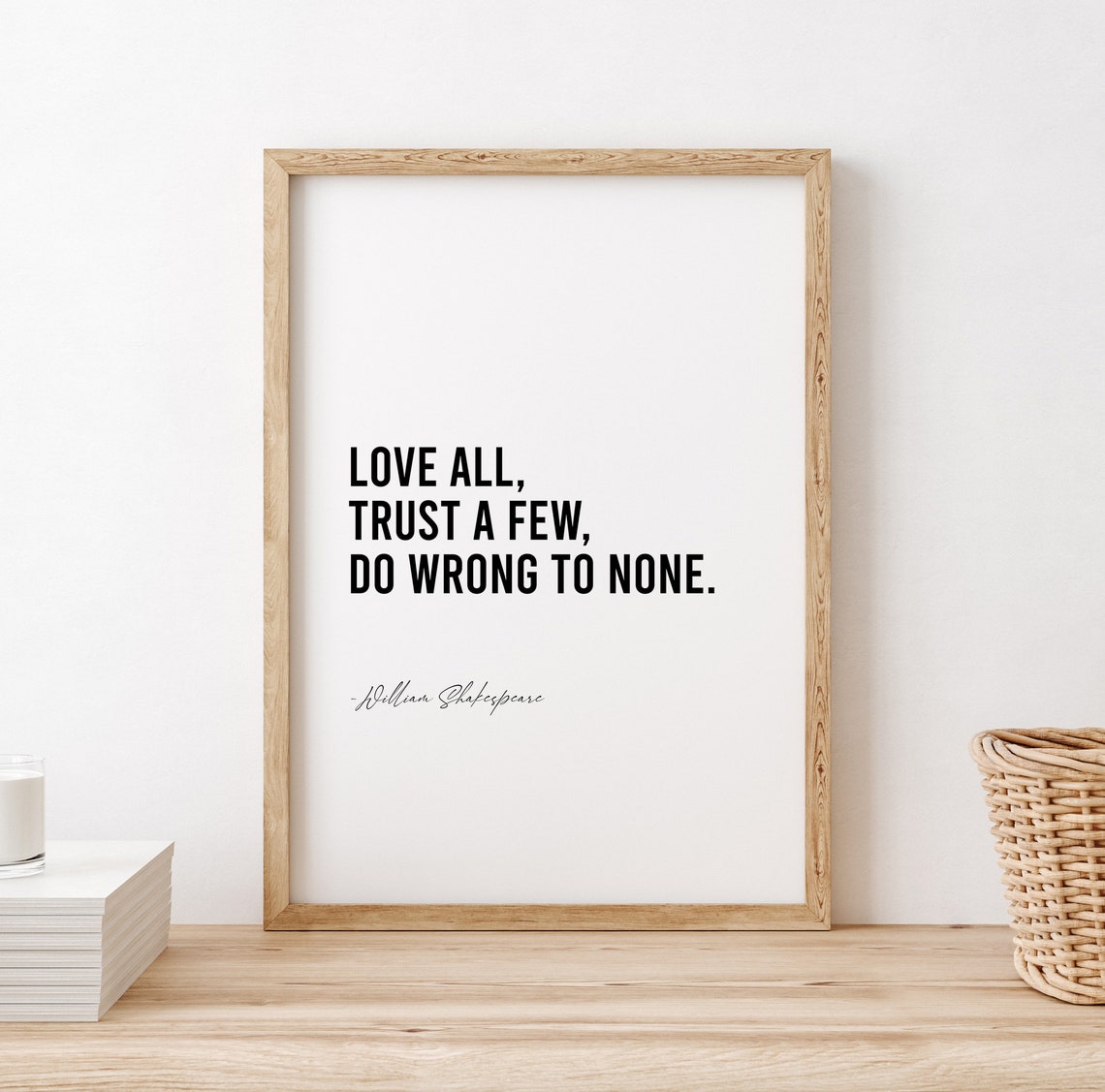 William Shakespeare Love All Trust a Few Quote Literature Poster - Image 2