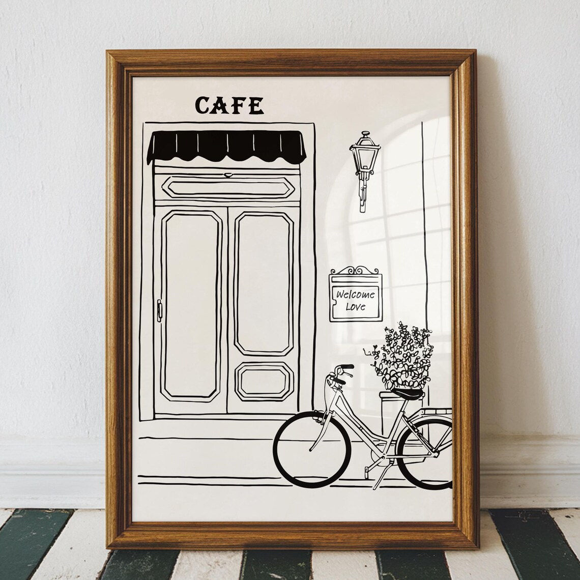 Cafe Minimalist Art Print, Coffee Bar Decor