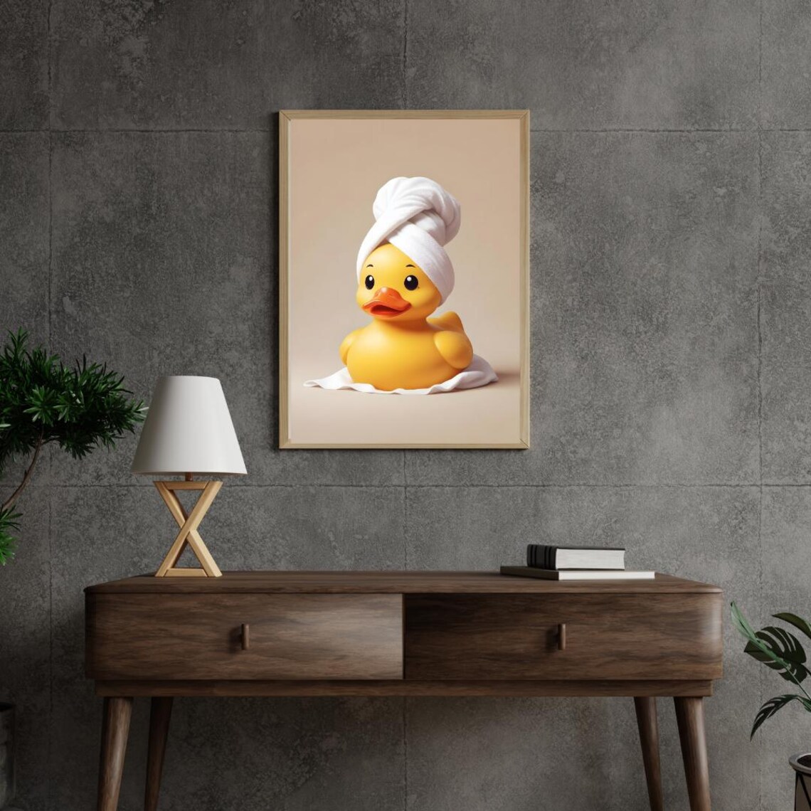 Cute Duck Shower, Funny Modern Bathroom Poster - Image 2