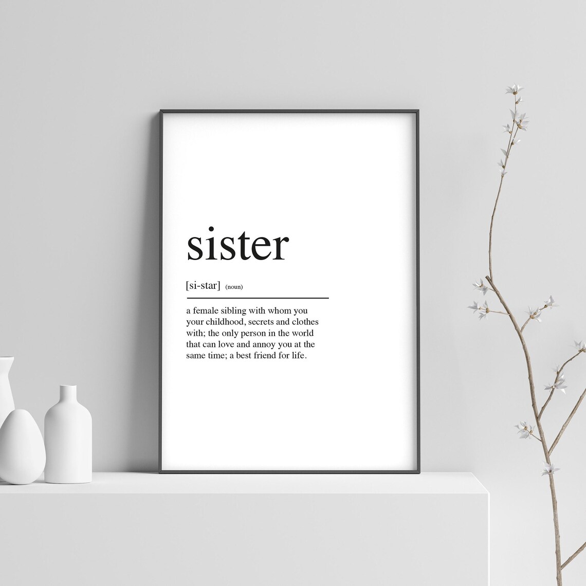 Sister Definition Christmas Gift Art Print