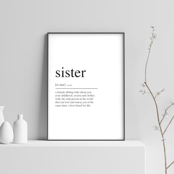 Sister Definition Christmas Gift Art Print