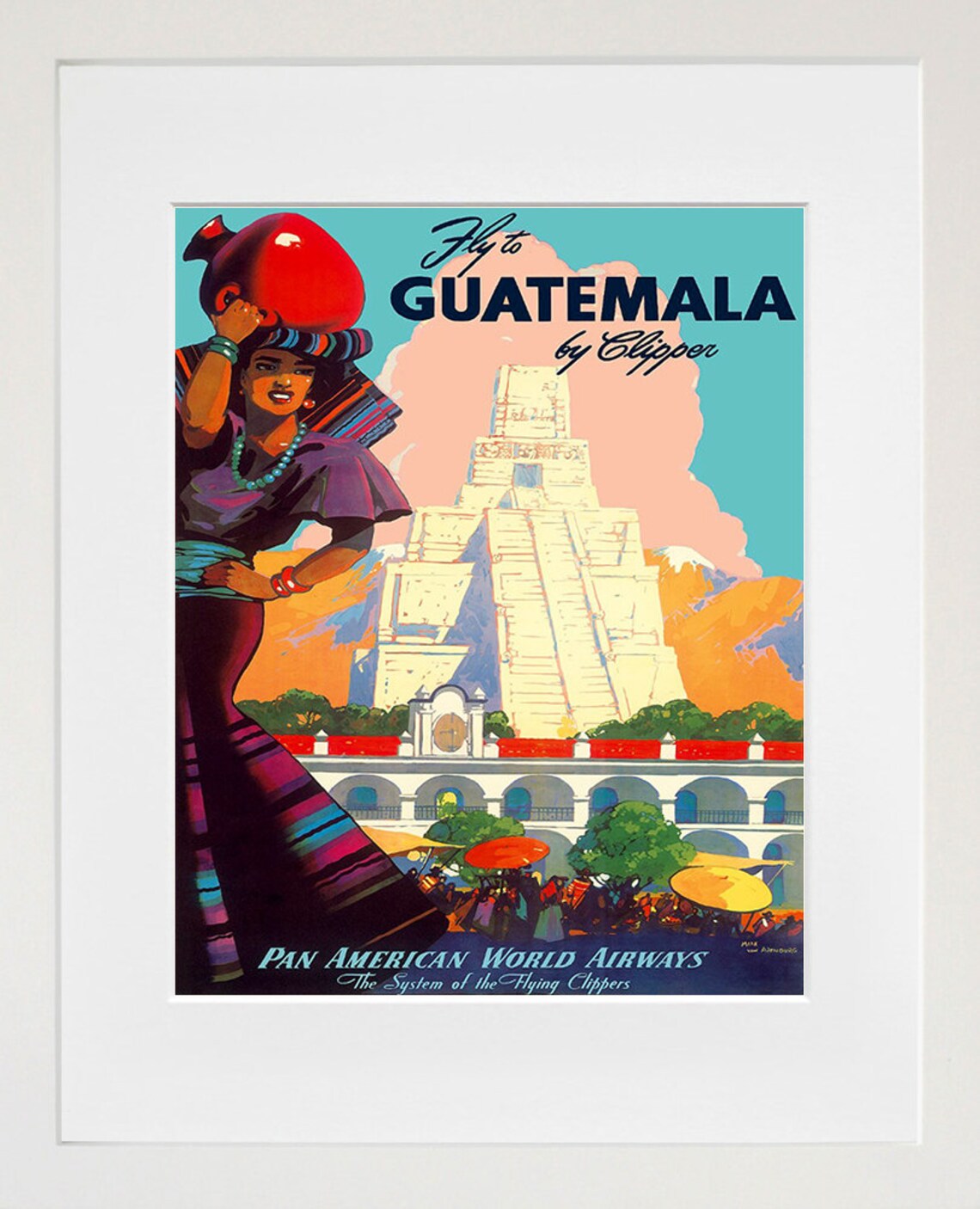 Guatemala Vintage Travel Poster Print, South America