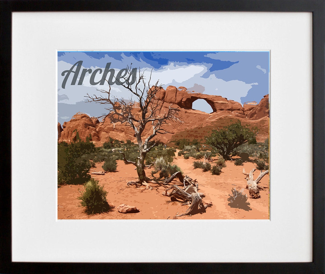 Arches National Park Utah Red Rock Desert Arch Travel Poster - Image 2