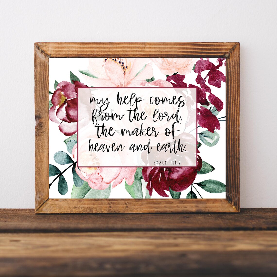 Psalm 1212 My Help Comes From The Lord Bible Verse Wall Art Christian Sign Scripture Home Decor Office Baptism Gifts