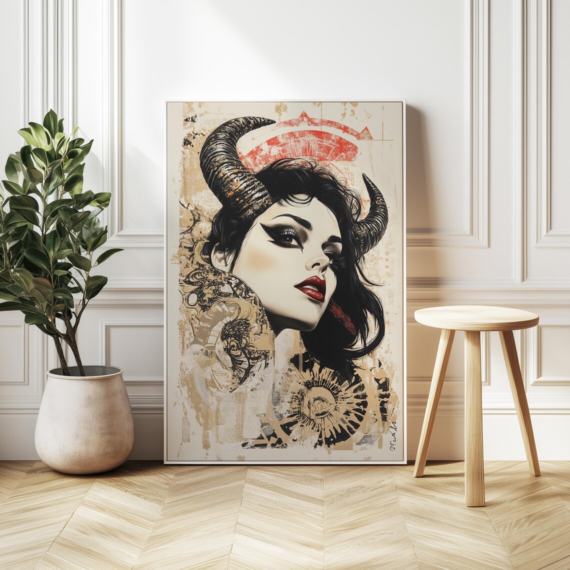 Bold Tattoo Inspired Witch Gothic Art Print