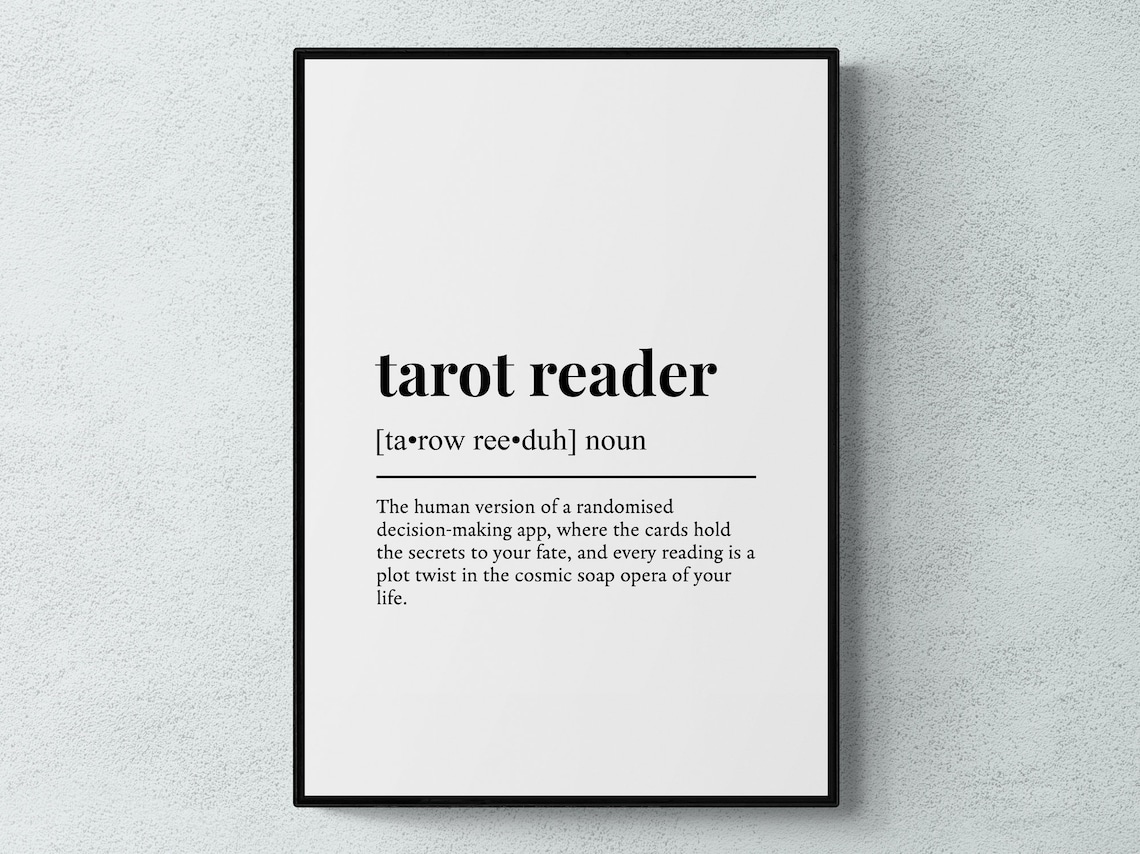 Tarot Reader Funny Definition Spiritual Job Gift Wall Art Print