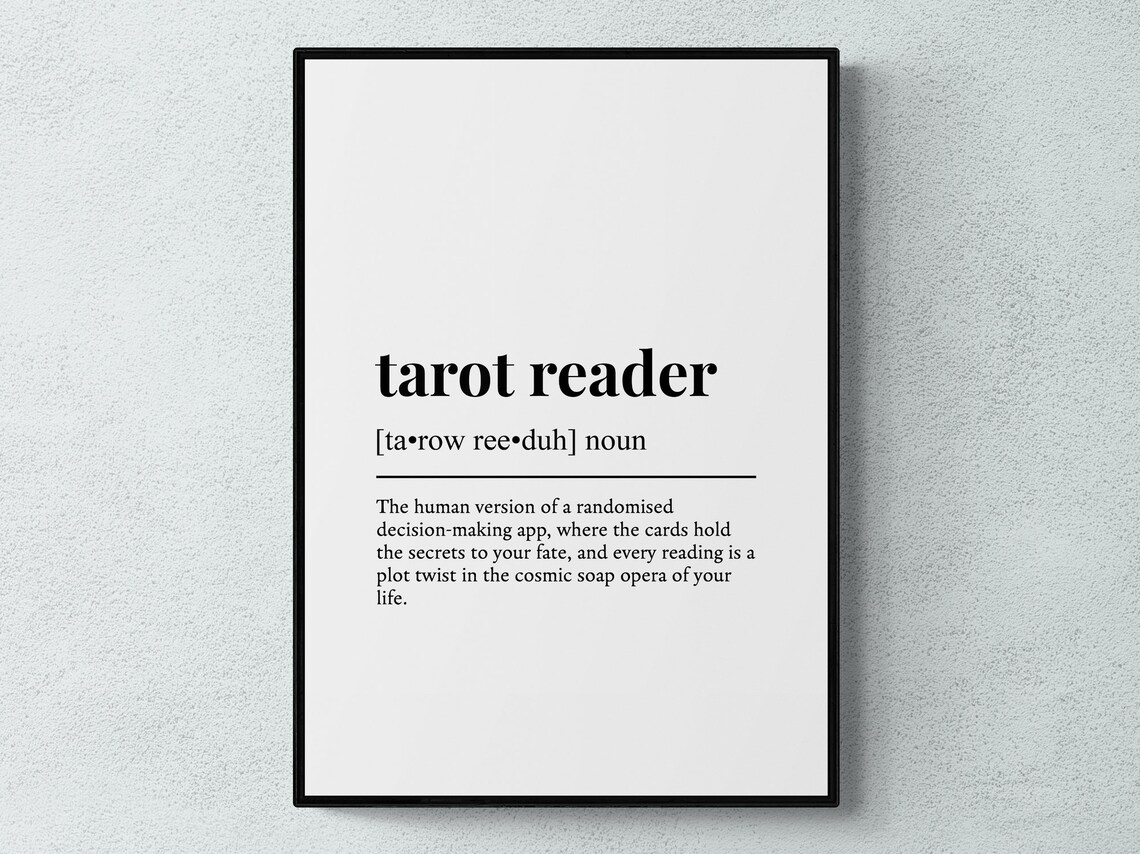 Tarot Reader Funny Definition Typography Art Print