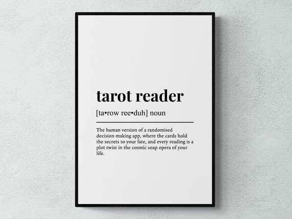 Tarot Reader Funny Definition Typography Art Print