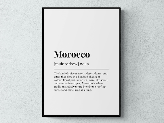 Morocco Funny Definition Africa Gift Wall Art Print