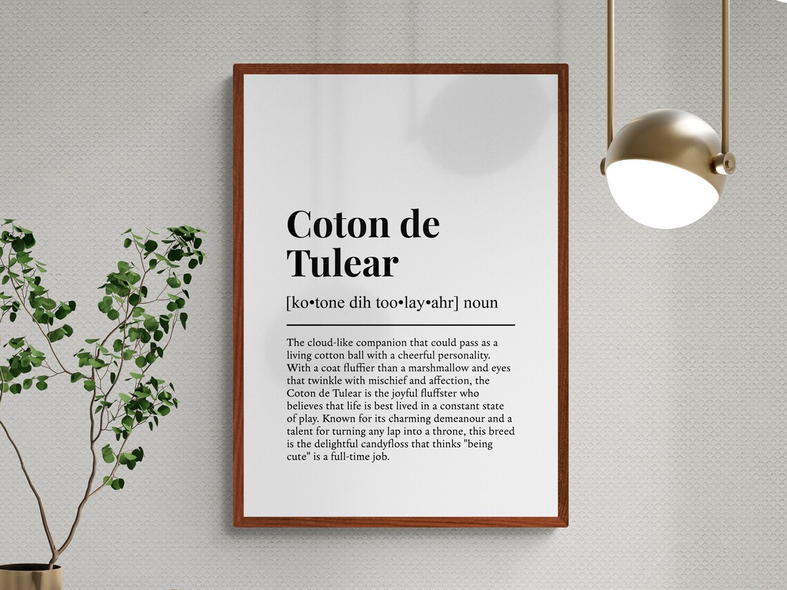 Coton De Tulear Funny Definition Dog Art Print - Image 3
