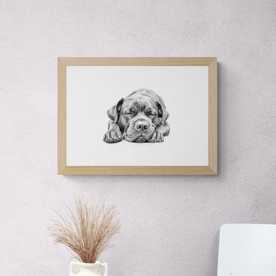 Sleeping Cane Corso Vintage Dog Sketch, Farmhouse Art Print - Image 2