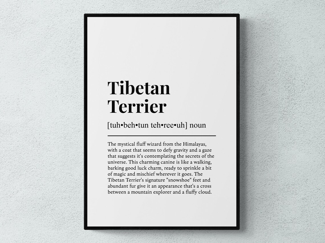 Tibetan Terrier Funny Definition Dog Art Print