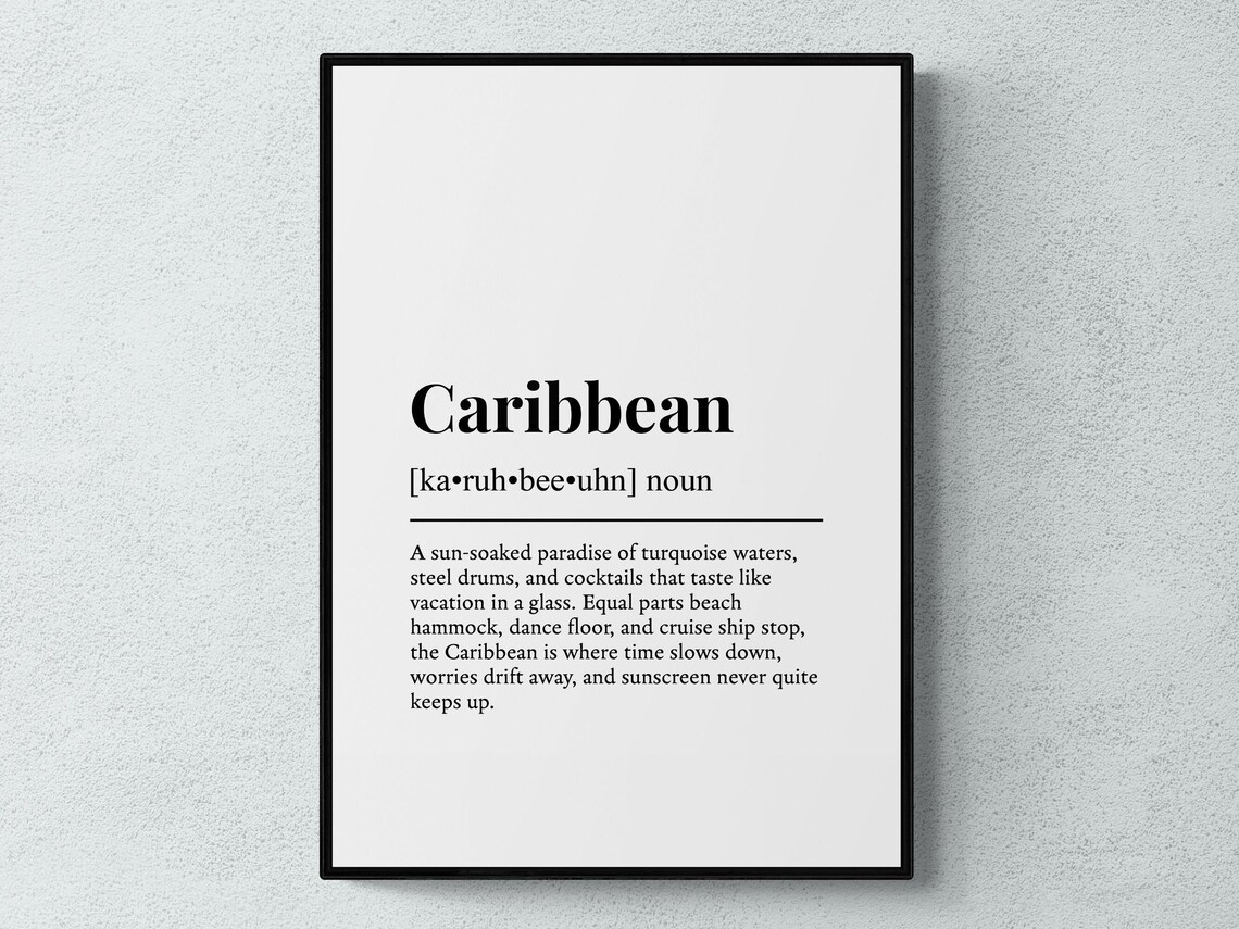 Caribbean Funny Definition Gift Art Print