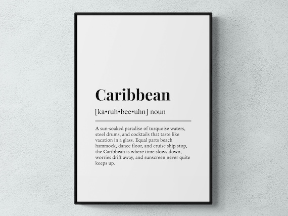 Caribbean Funny Definition Gift Art Print