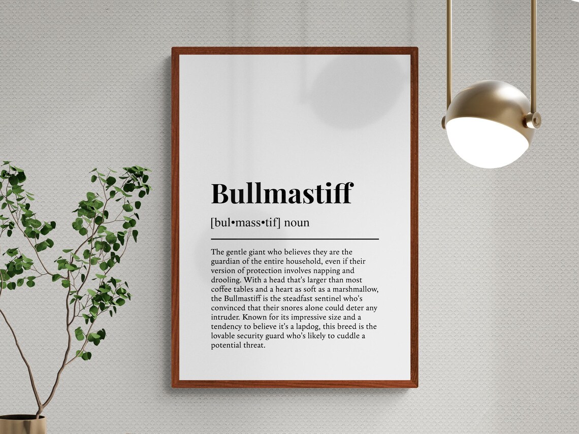 Bullmastiff Funny Definition Dog Art Print - Image 3