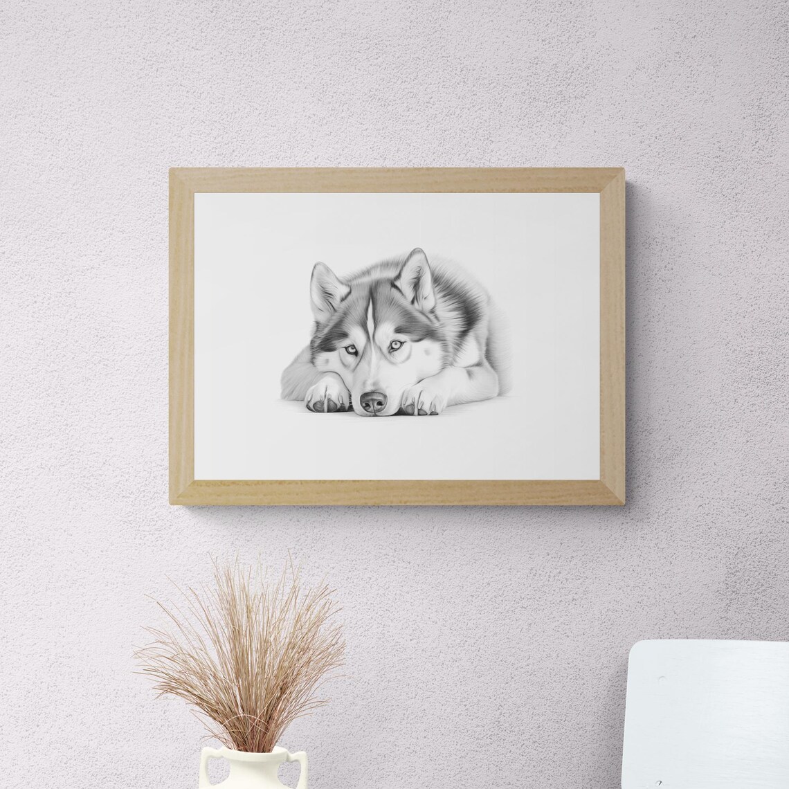 Siberian Husky Vintage Dog Sketch, Farmhouse Art Print - Image 2