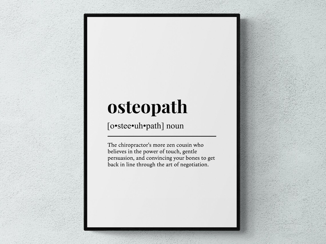 Osteopath Funny Definition Typography Art Print