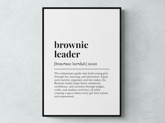 Brownie Leader Funny Definition Job Gift Print