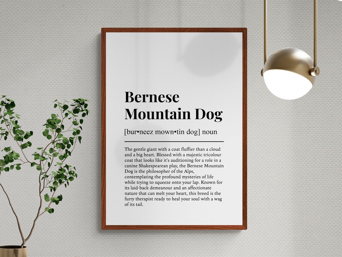 Bernese Mountain Dog Funny Definition Wall Art Print - Image 3