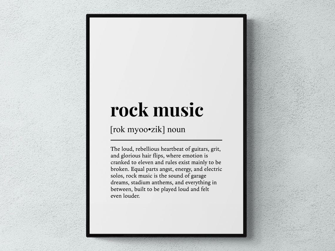 Rock Music Funny Definition Art Print