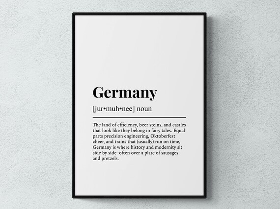 Germany Funny Definition Europe Gift Wall Art Print