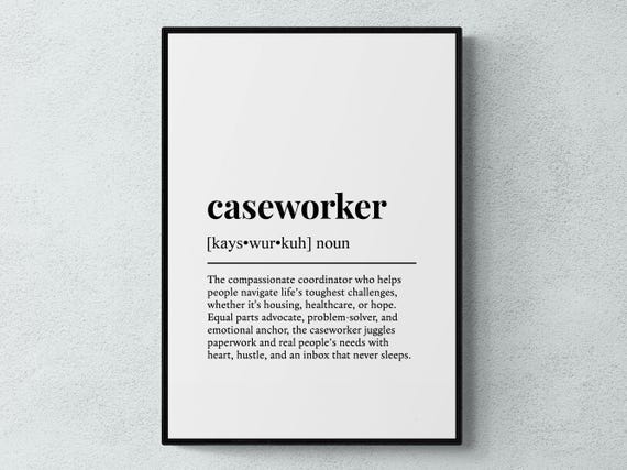 Caseworker Funny Definition Job Work Gift Wall Art Print