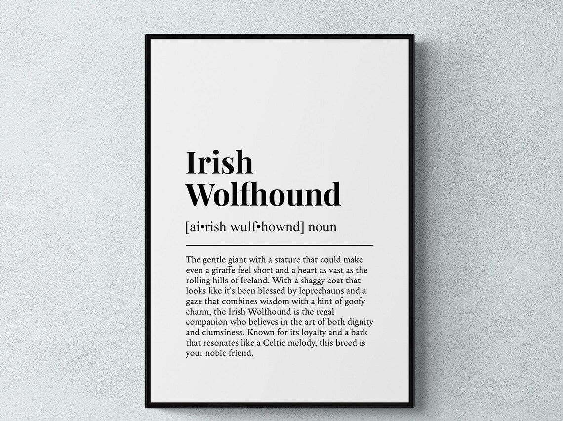 Irish Wolfhound Funny Definition Dog Art Print