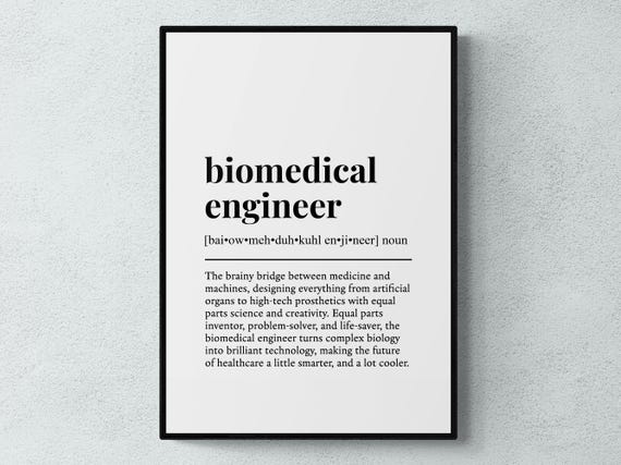 Biomedical Engineer Funny Definition Job Work Gift Wall Art Print