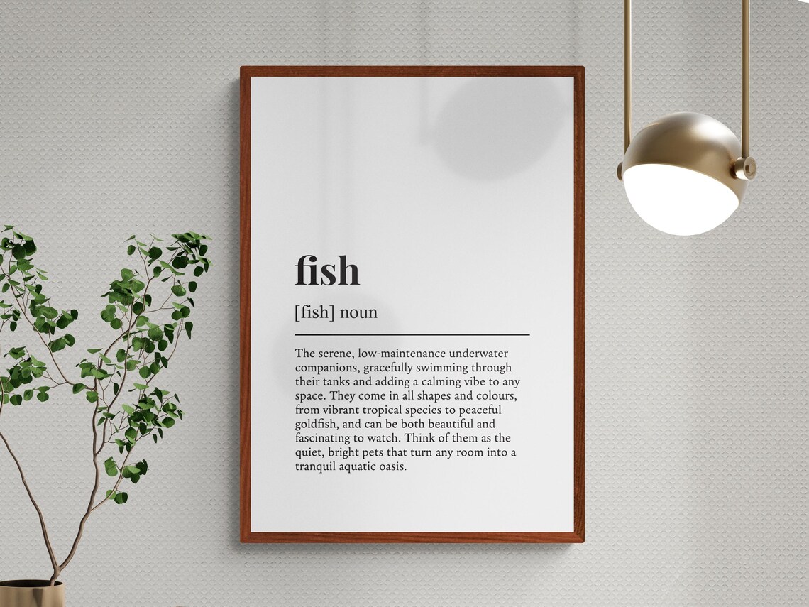 Fish Funny Definition Pet Gift Wall Art Print - Image 3