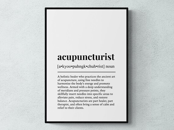 Acupuncturist Funny Definition Job Work Gift Wall Art Print