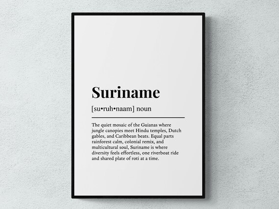 Suriname Funny Definition South America Gift Wall Art Print