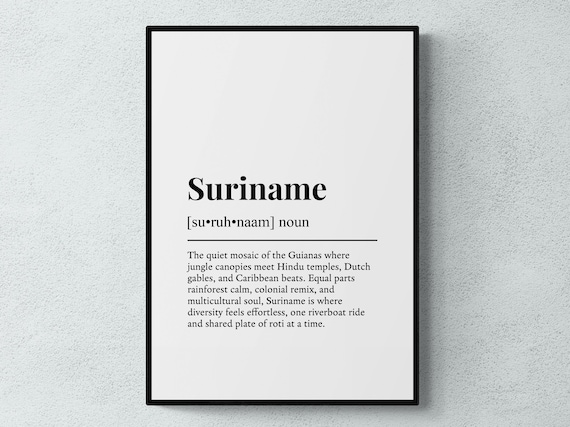 Suriname Funny Dictionary Definition South America Gift Print