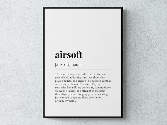 Airsoft Funny Definition, Humor Wall Art Print