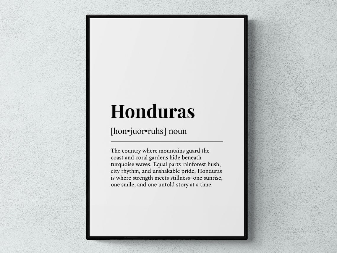 Honduras Mountains and Coral Coast Dictionary Definition Poster